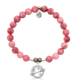 TJAZELLE Infinity & Beyond Bracelet in Pink Jade & Silver