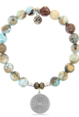 TJAZELLE Family Circle Bracelet in Larimar & Silver TJAZELLE Family Circle Bracelet in Larimar & Silver