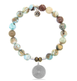TJAZELLE Family Circle Bracelet in Larimar & Silver