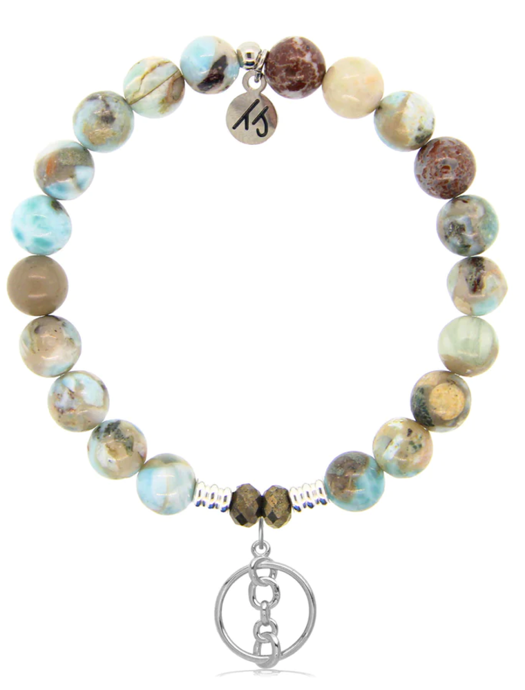 TJAZELLE Connection Bracelet in Larimar & Silver