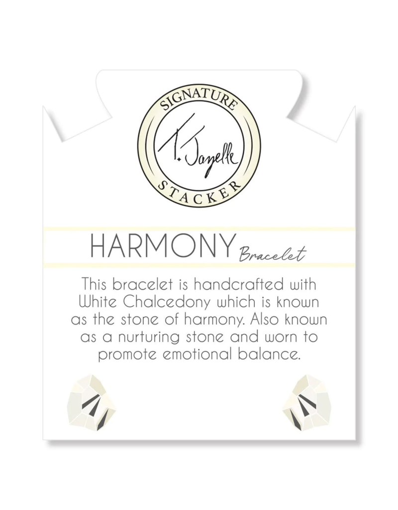 TJAZELLE Harmony Stacker Bracelet in White Chalcedony & Silver