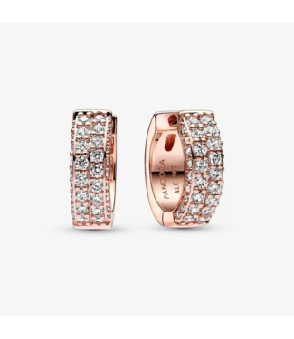 PANDORA Pandora Timeless Pavé Double-Row Hoop Earrings