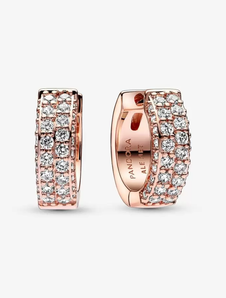 PANDORA Pandora Timeless Pavé Double-Row Hoop Earrings