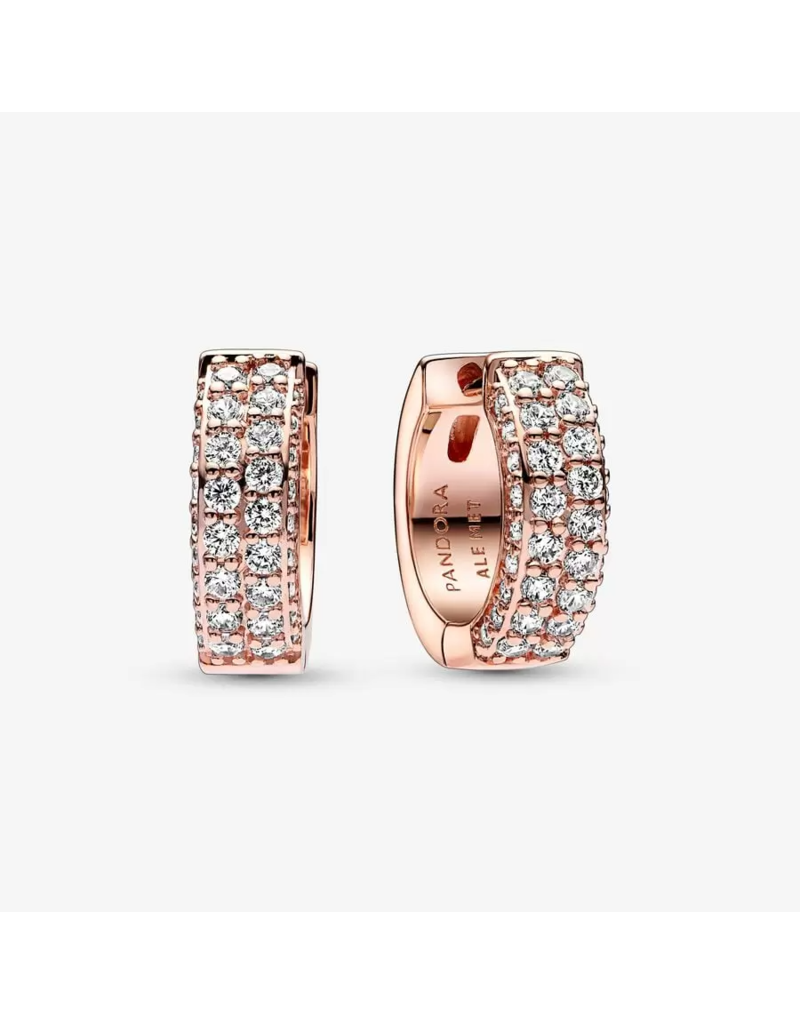 PANDORA Pandora Timeless Pavé Double-Row Hoop Earrings