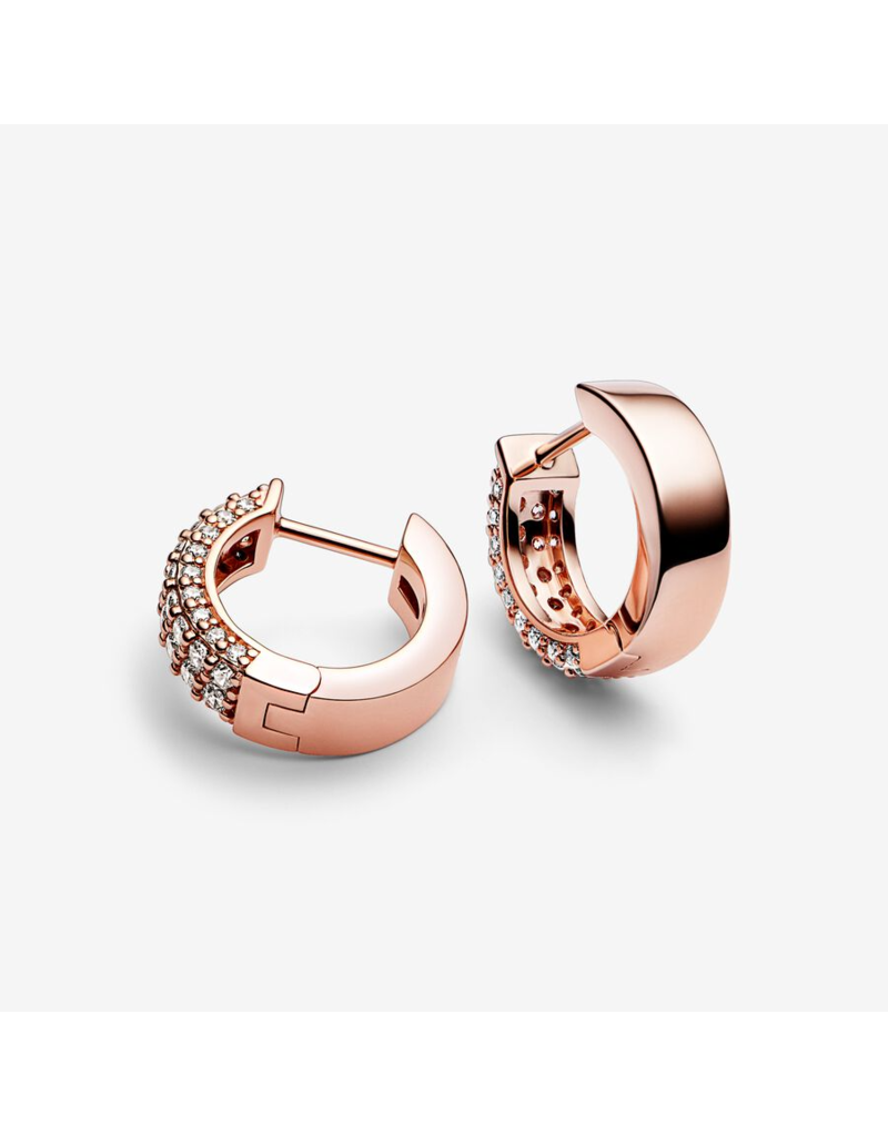 PANDORA Pandora Timeless Pavé Double-Row Hoop Earrings