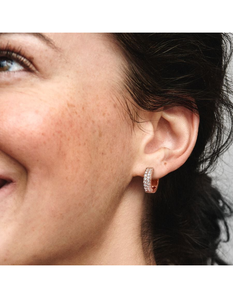 PANDORA Pandora Timeless Pavé Double-Row Hoop Earrings