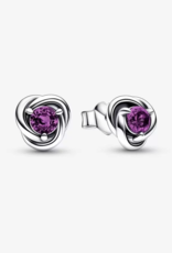 PANDORA February Purple Eternity Circle Stud Earrings