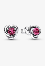 PANDORA October Pink Eternity Circle Stud Earrings