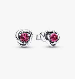 PANDORA October Pink Eternity Circle Stud Earrings