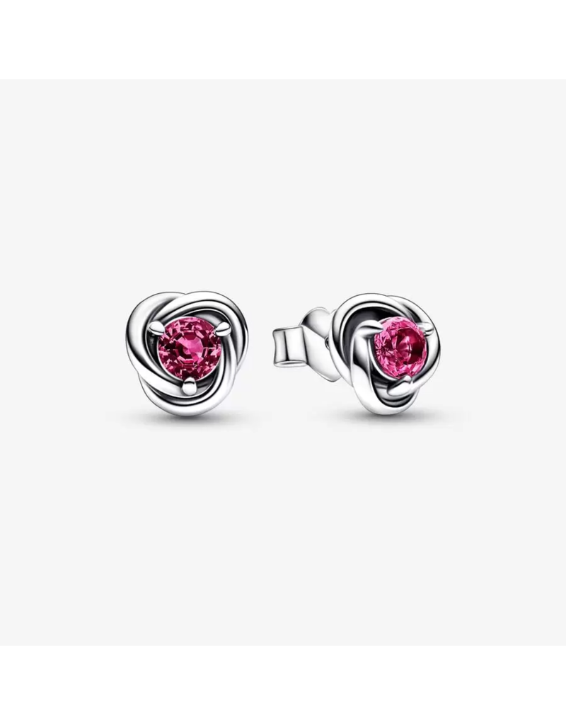 PANDORA October Pink Eternity Circle Stud Earrings