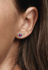 PANDORA October Pink Eternity Circle Stud Earrings