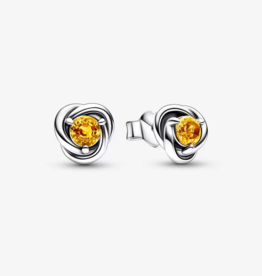 PANDORA November Honey Eternity Circle Stud Earrings