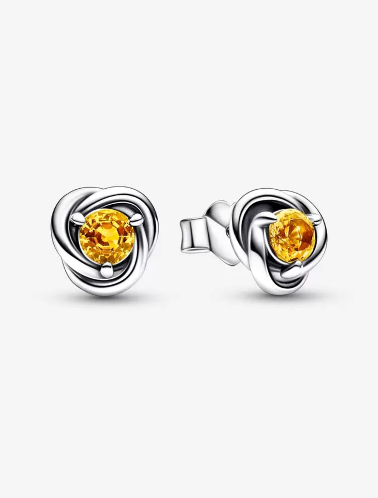 PANDORA November Honey Eternity Circle Stud Earrings
