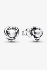 PANDORA April Birthstone Eternity Circle Stud Earrings