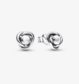 PANDORA April Birthstone Eternity Circle Stud Earrings