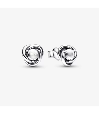 PANDORA April Birthstone Eternity Circle Stud Earrings