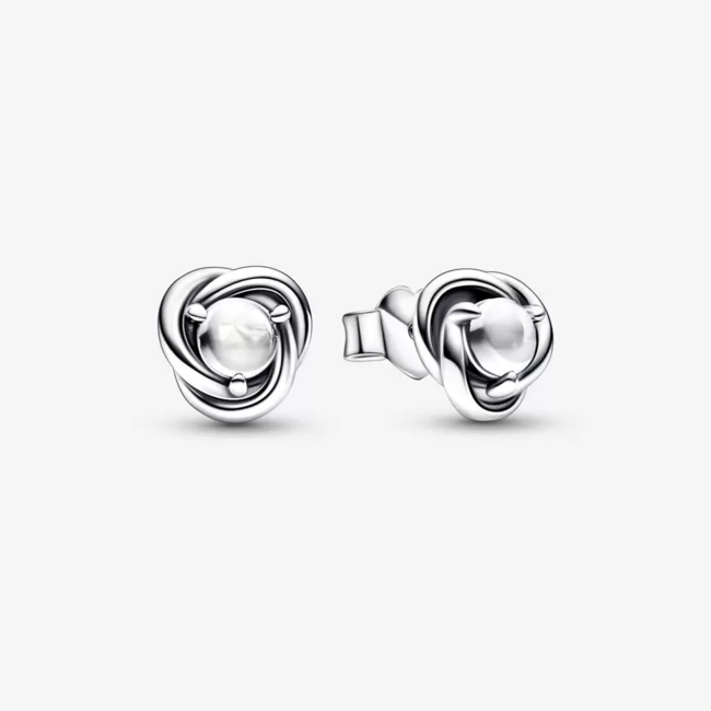 April Birthstone Eternity Circle Stud Earrings