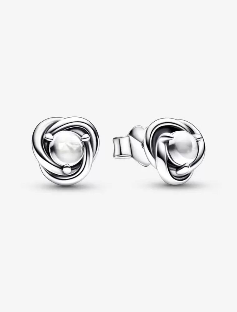 PANDORA April Birthstone Eternity Circle Stud Earrings