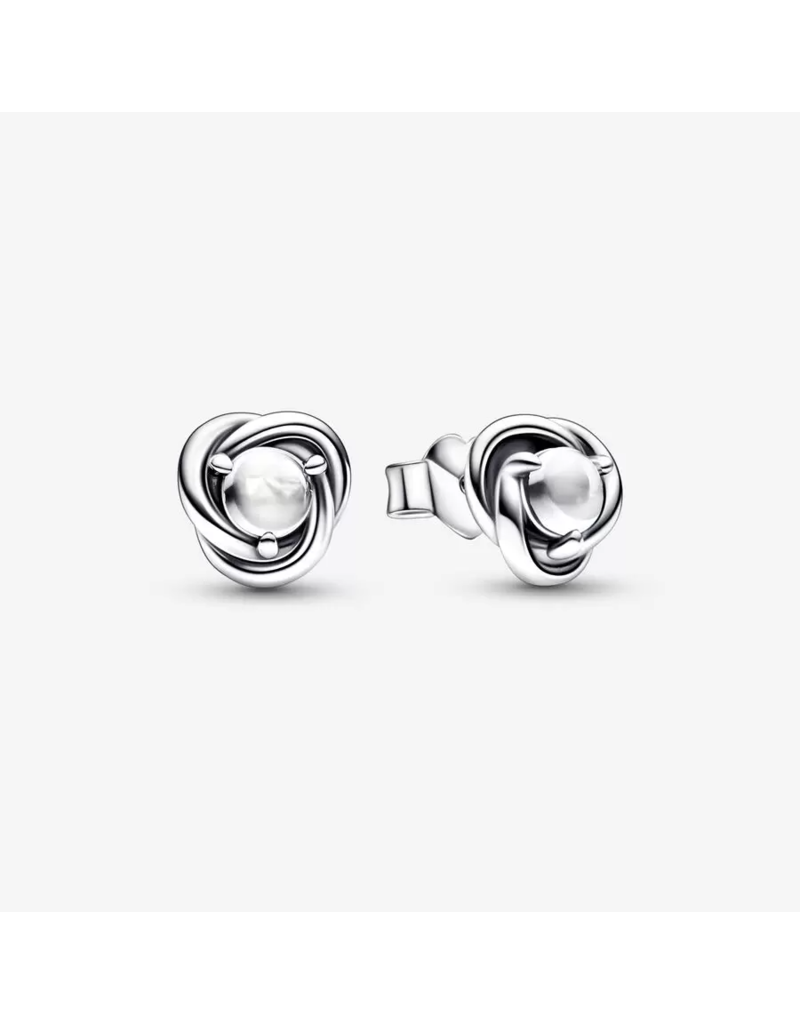 PANDORA April Birthstone Eternity Circle Stud Earrings