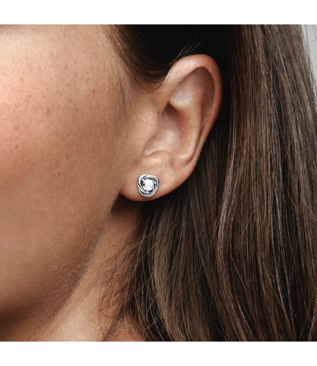 April Birthstone Eternity Circle Stud Earrings