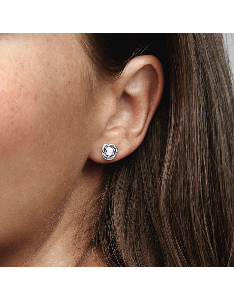 PANDORA April Birthstone Eternity Circle Stud Earrings
