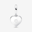 Pearlescent White Heart Double Dangle Charm