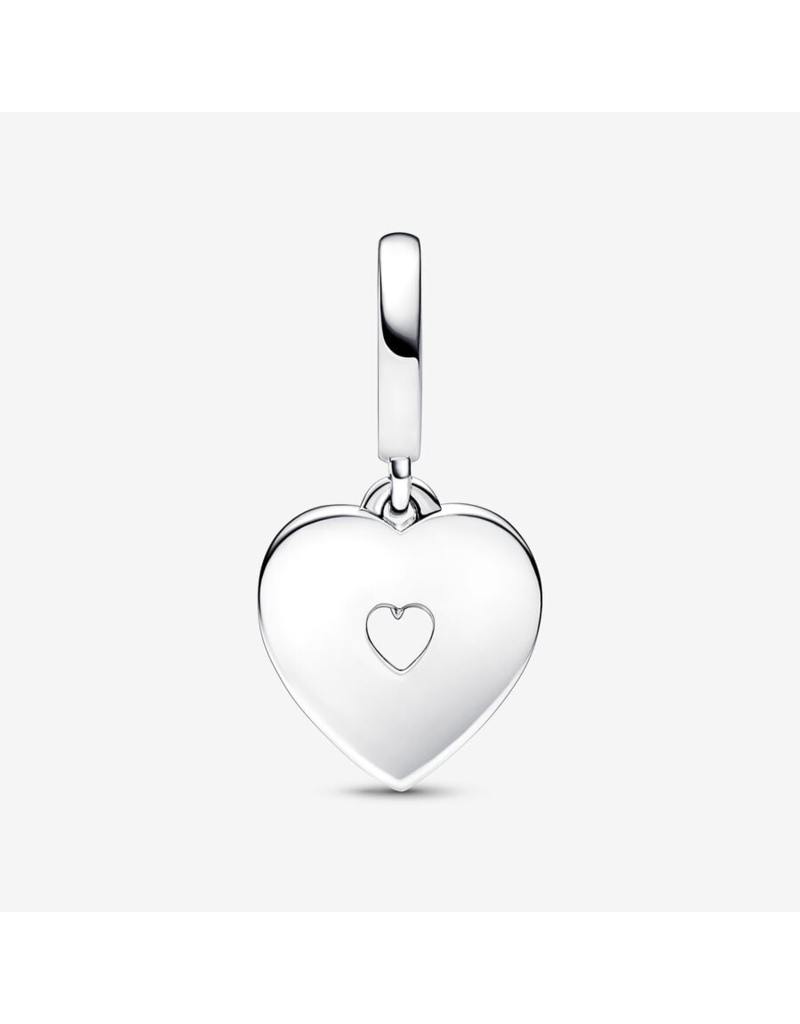 Pearlescent White Heart Double Dangle Charm