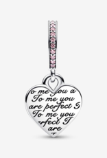 PANDORA Two-tone Infinity Heart Double Dangle Charm