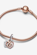 PANDORA Two-tone Infinity Heart Double Dangle Charm