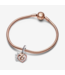 Two-tone Infinity Heart Double Dangle Charm