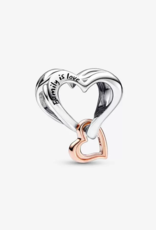Two-tone Openwork Infinity Heart Charm
