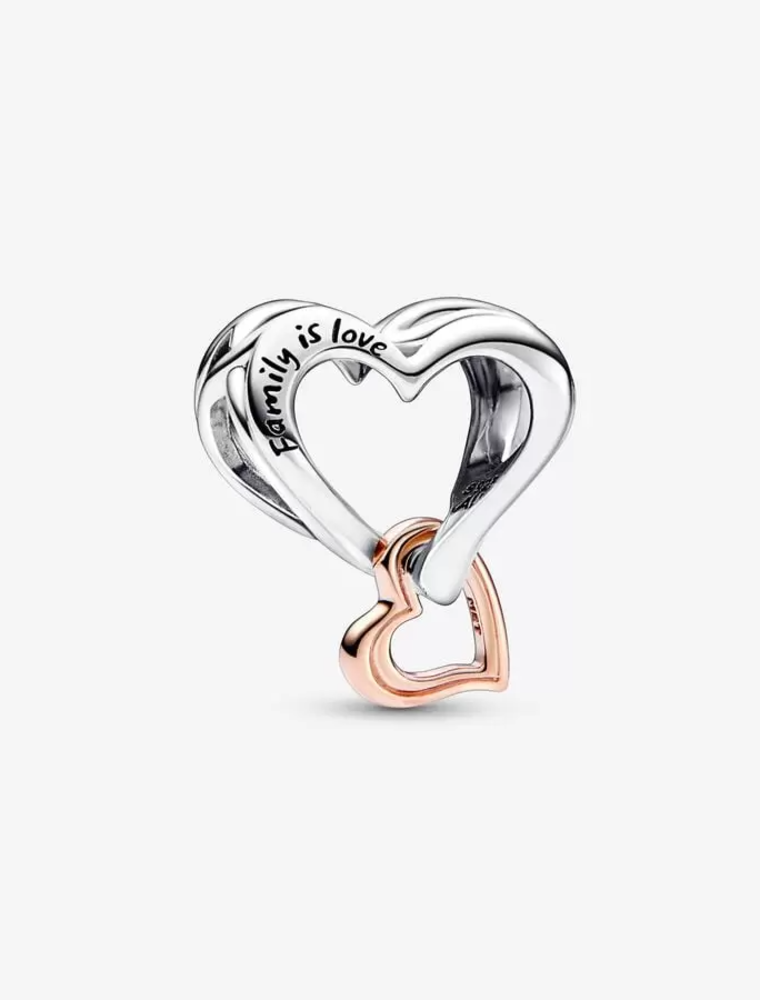 Two-tone Openwork Infinity Heart Charm