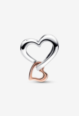 Two-tone Openwork Infinity Heart Charm