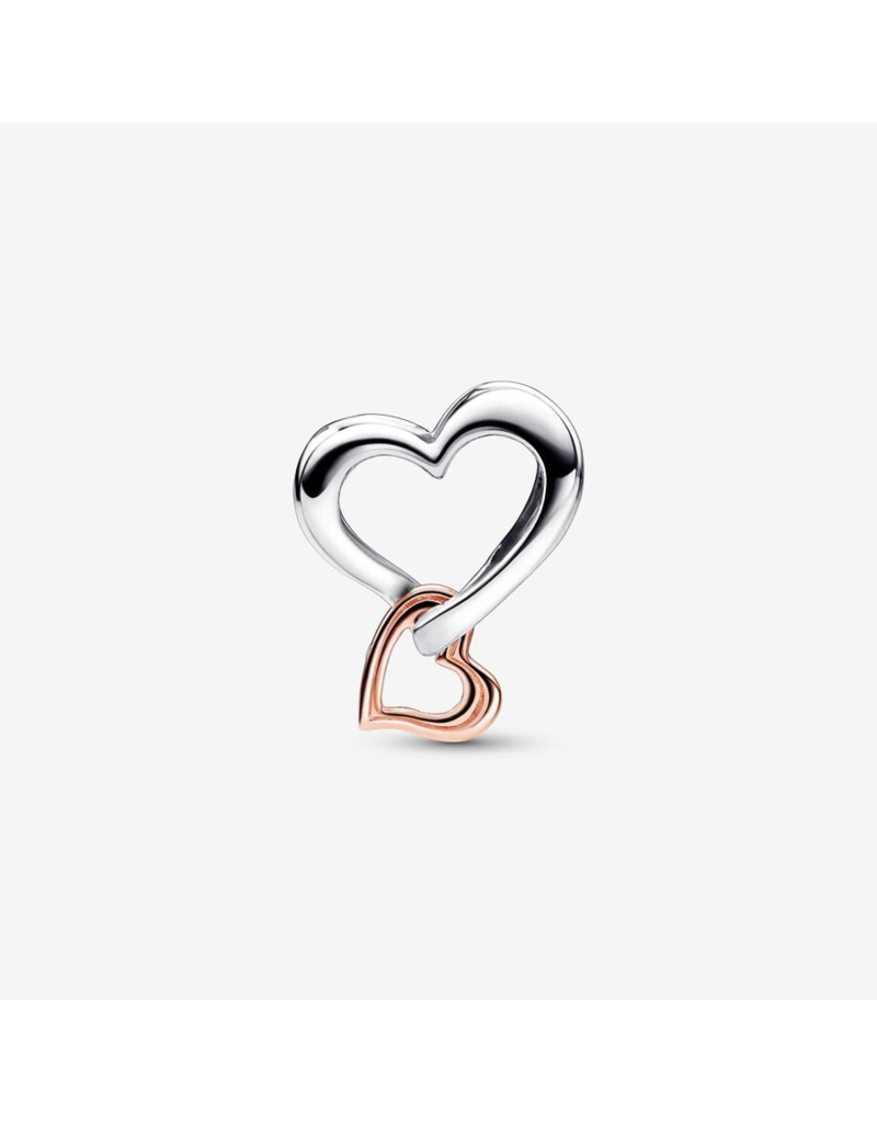 Two-tone Openwork Infinity Heart Charm