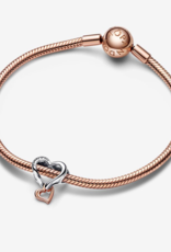 Two-tone Openwork Infinity Heart Charm