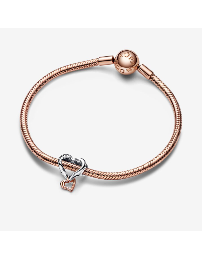 Two-tone Openwork Infinity Heart Charm