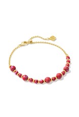 KENDRA SCOTT DESIGN Jovie Gold Beaded Delicate Chain Bracelet in Bronze Veined Red and Fuchsia Magnesite KENDRA SCOTT DESIGN Jovie Gold Beaded Delicate Chain Bracelet in Bronze Veined Red and Fuchsia Magnesite