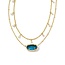 Elisa Gold Pearl Multi Strand Necklace in Teal Abalone