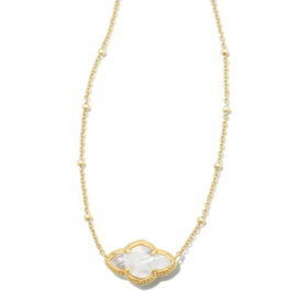 KENDRA SCOTT DESIGN Abbie Gold Pendant Necklace in Ivory Mother-of-Pearl