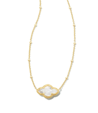 KENDRA SCOTT DESIGN Abbie Gold Pendant Necklace in Ivory Mother-of-Pearl