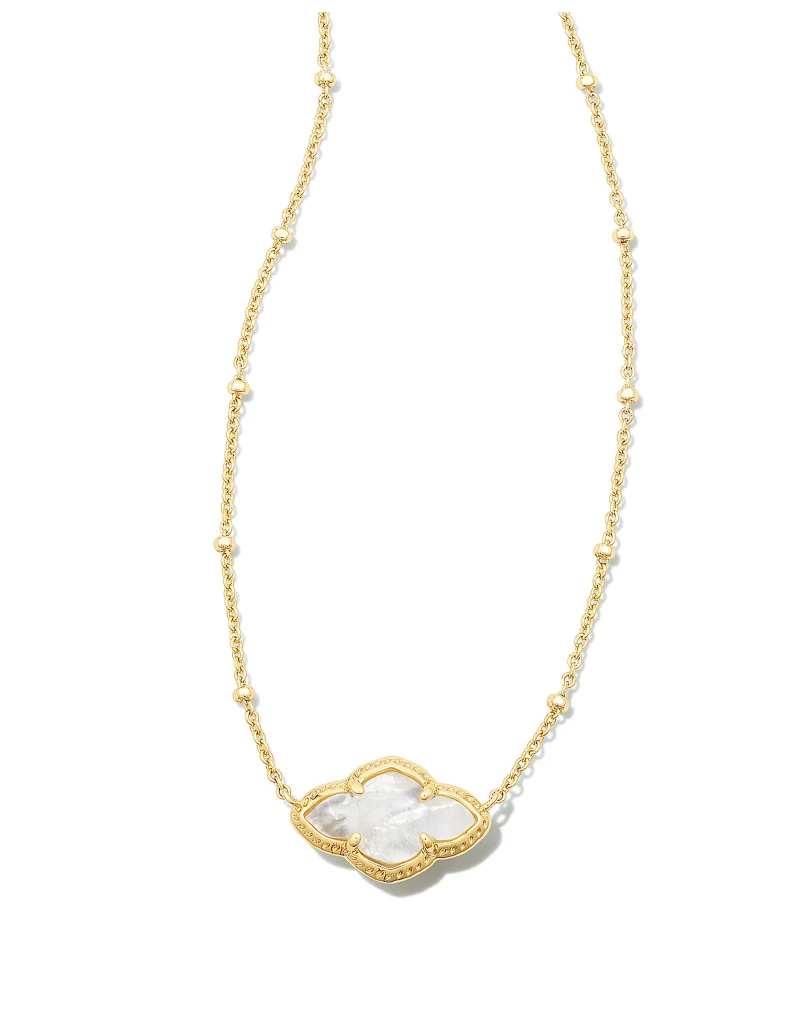 KENDRA SCOTT DESIGN Abbie Gold Pendant Necklace in Ivory Mother-of-Pearl