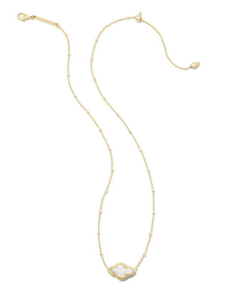 KENDRA SCOTT DESIGN Abbie Gold Pendant Necklace in Ivory Mother-of-Pearl
