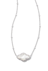 KENDRA SCOTT DESIGN Abbie Silver Pendant Necklace in Ivory Mother-of-Pearl