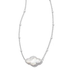KENDRA SCOTT DESIGN Abbie Silver Pendant Necklace in Ivory Mother-of-Pearl