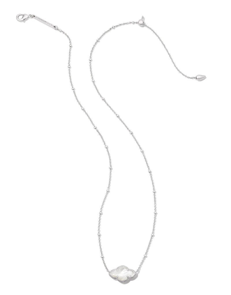 KENDRA SCOTT DESIGN Abbie Silver Pendant Necklace in Ivory Mother-of-Pearl