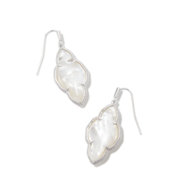 KENDRA SCOTT DESIGN Abbie Silver Drop Earrings in Ivory Mother-of-Pearl