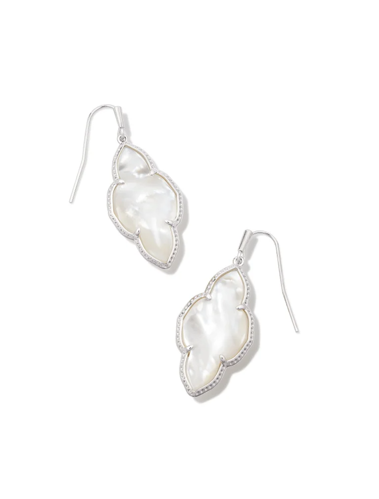 KENDRA SCOTT DESIGN Abbie Silver Drop Earrings in Ivory Mother-of-Pearl