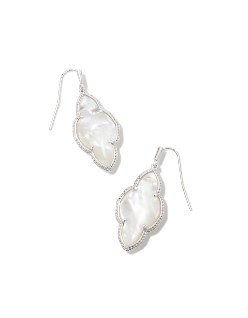 KENDRA SCOTT DESIGN Abbie Silver Drop Earrings in Ivory Mother-of-Pearl