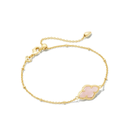 KENDRA SCOTT DESIGN Abbie Gold Satellite Chain Bracelet in Rose Quartz