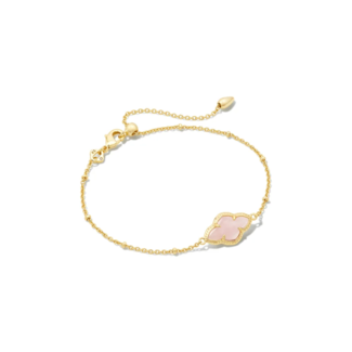 KENDRA SCOTT DESIGN Abbie Gold Satellite Chain Bracelet in Rose Quartz